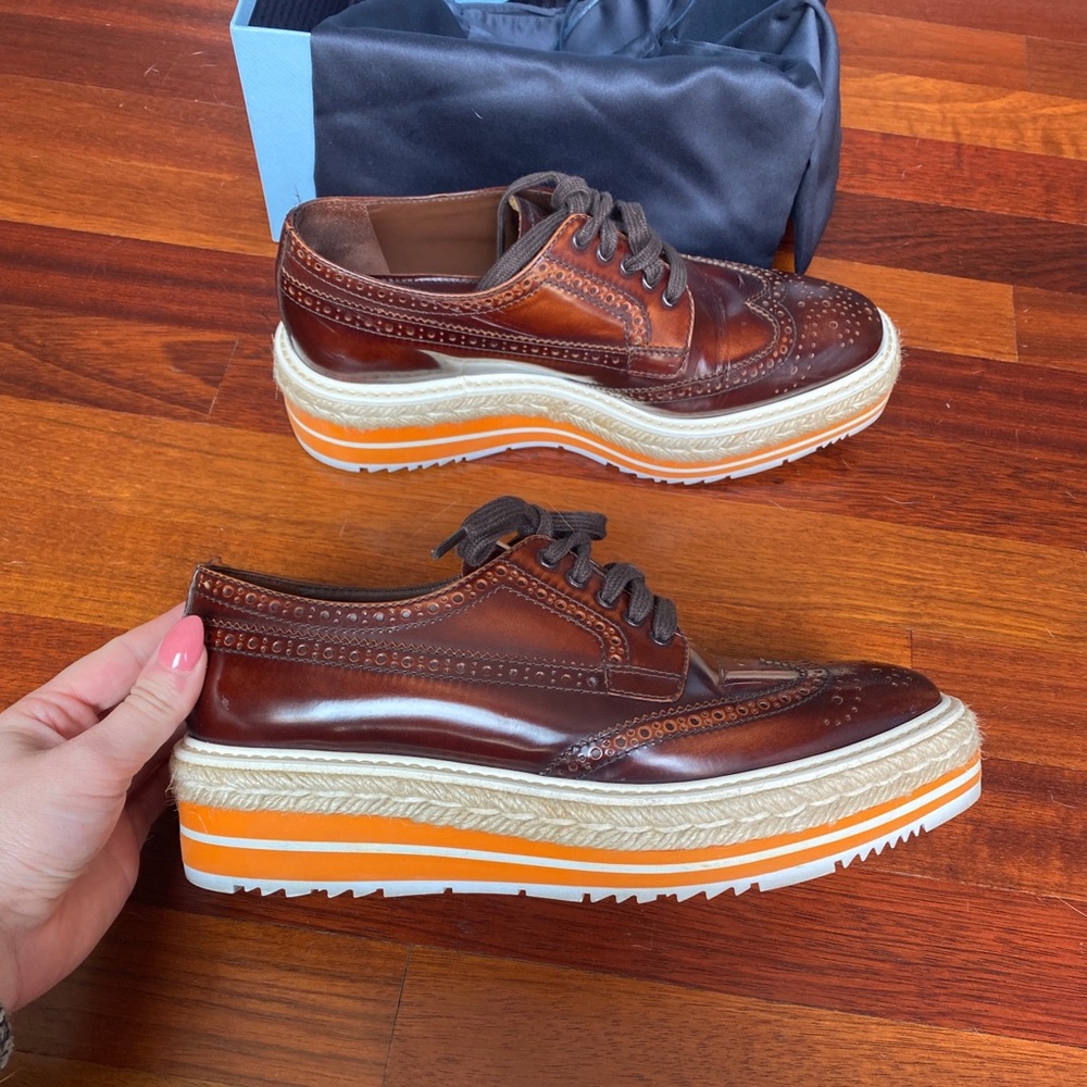 Prada Platform Brogue Sz 38